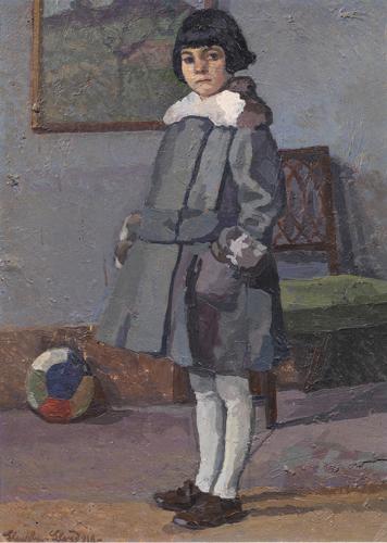 Lloyd Llewelyn La figlia Gwendolen 1918 olio su cartone