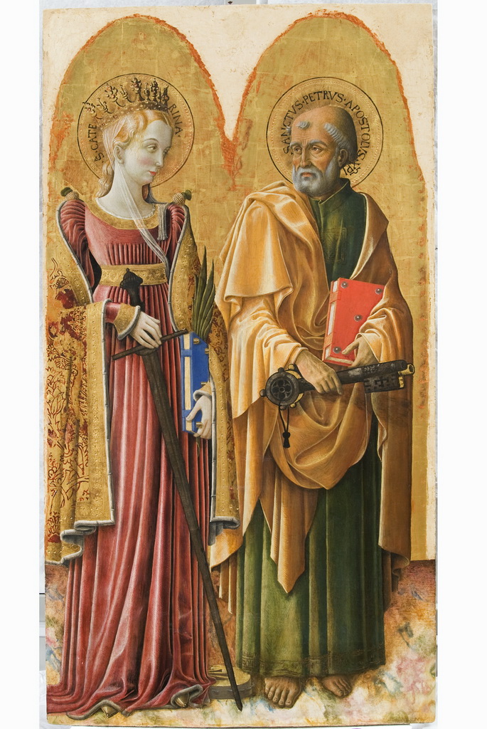Benedetto Bonfigli, Particolare Santa Caterina e San Pietro
