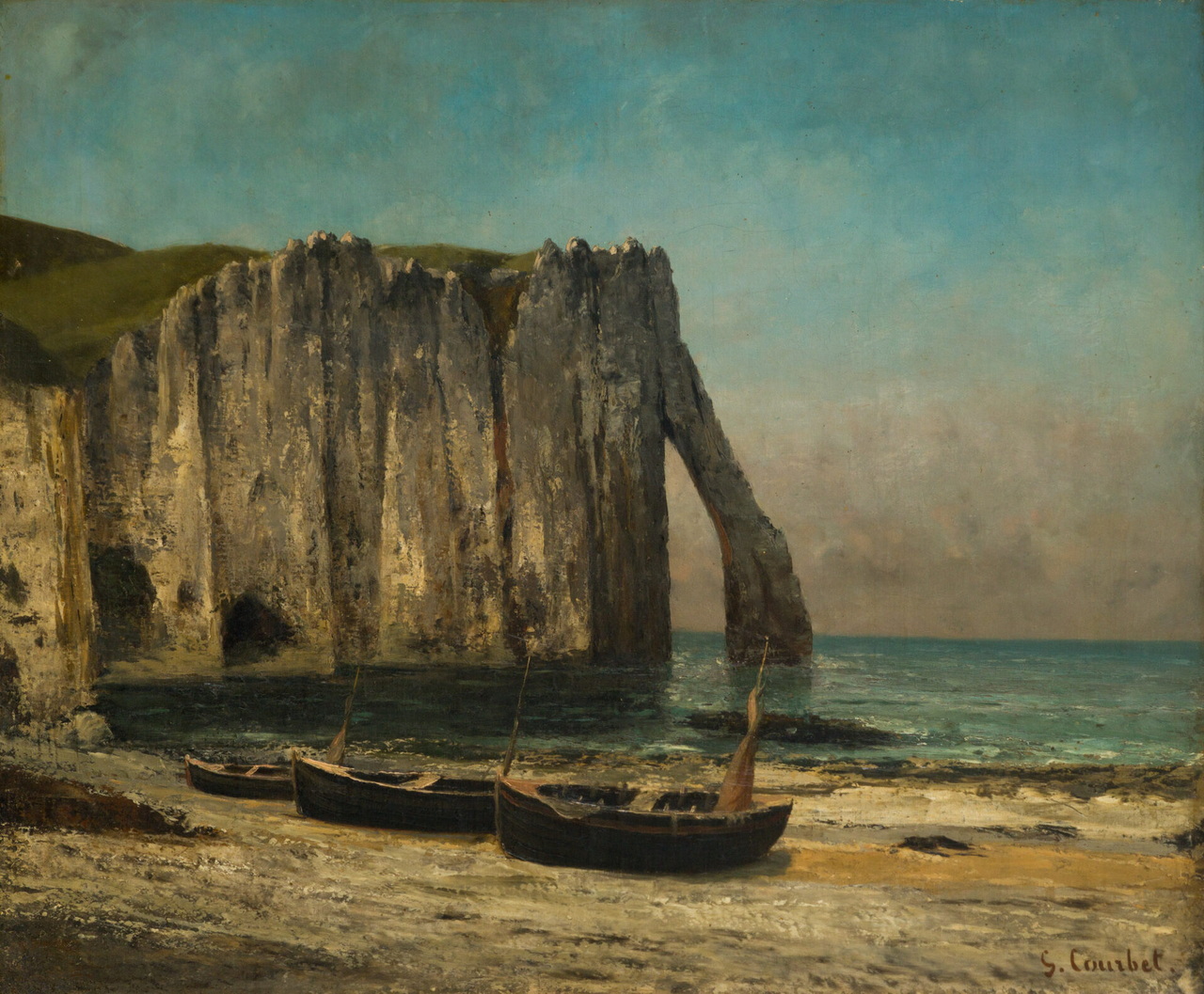 Gustave Courbet, La scogliera a Étretat, 1869, olio su tela, ©Johannesburg Art Gallery