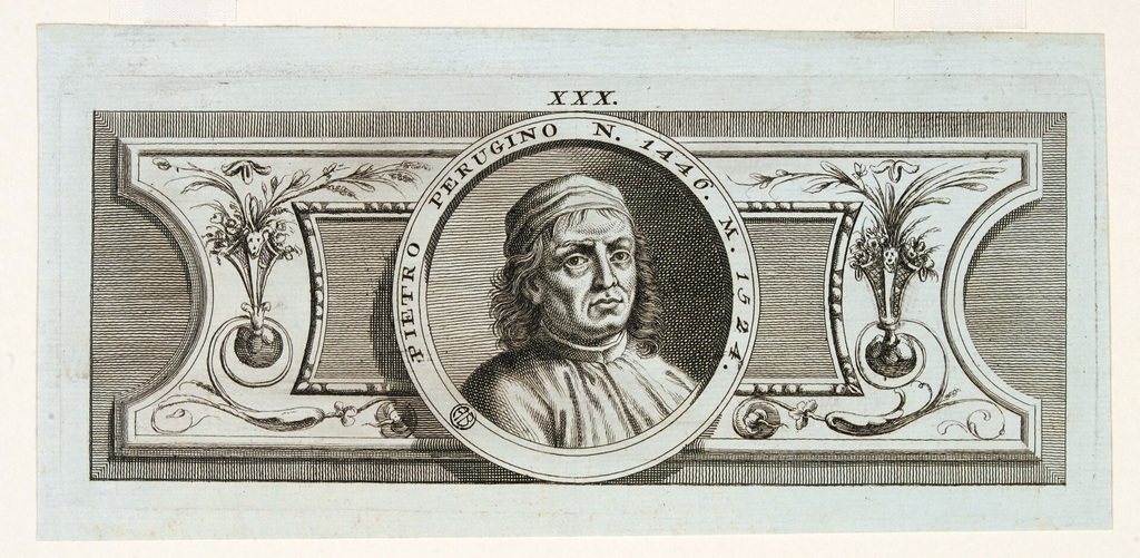 Carlo Lasinio, Treviso, 1757/1759 - Pisa, 1838, Ritratto di Perugino, 1791-1796, acquaforte, Milano, Civica Raccolta “Achille Bertarelli”