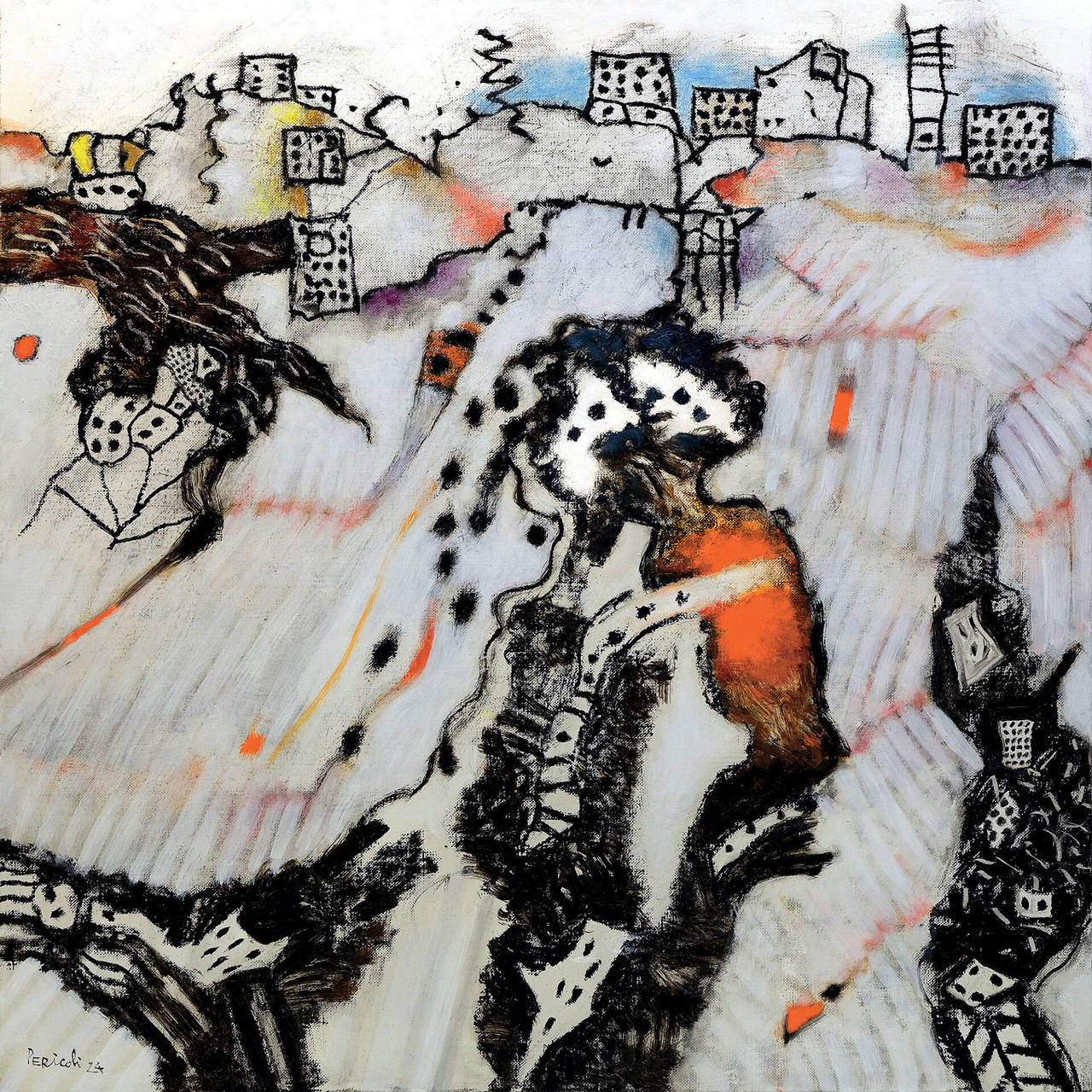 Tullio Pericoli, Terre perse, 2024, olio su tela