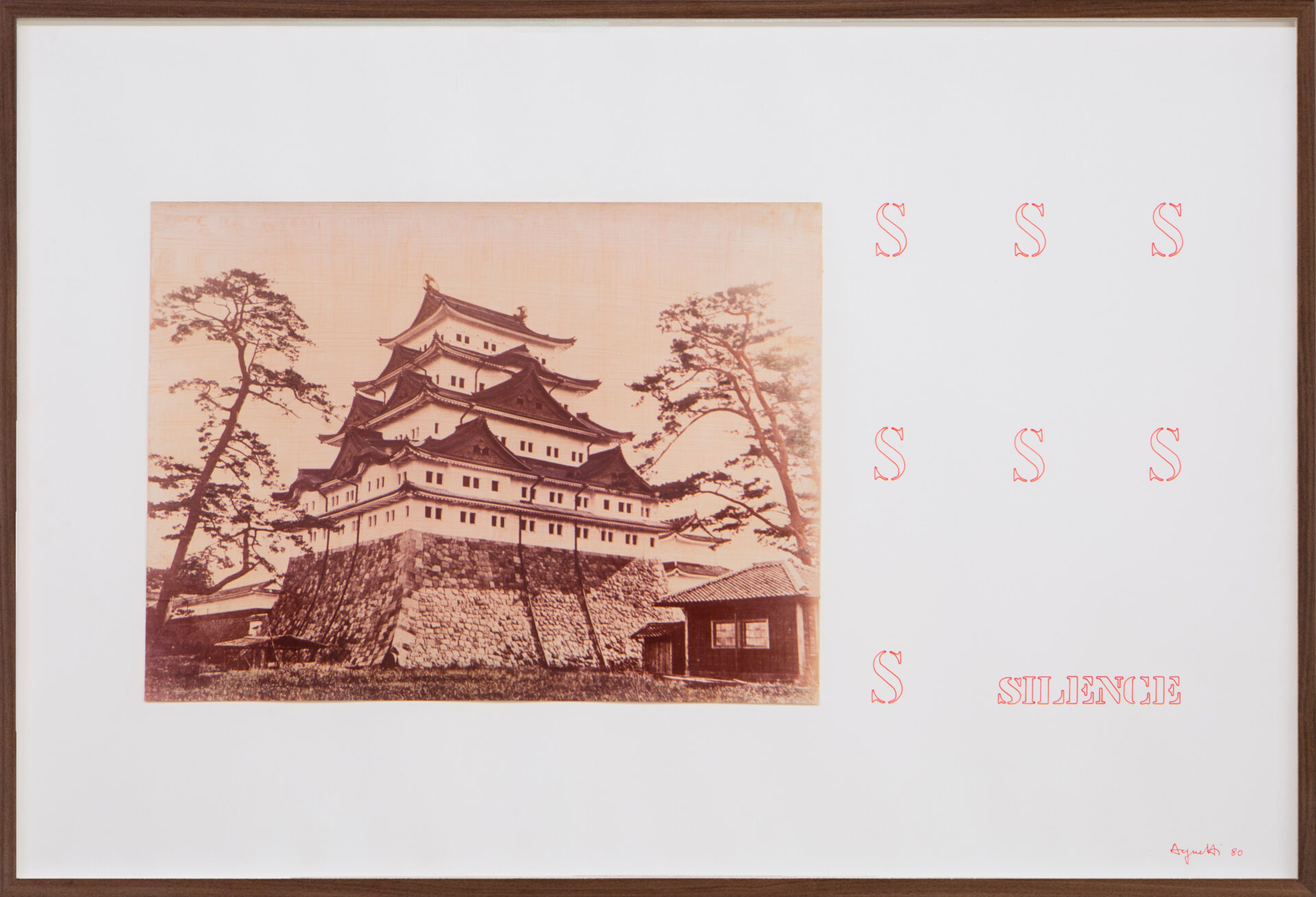 Vincenzo Agnetti Dopo le grandi manovre 1980 collage fotografico e china