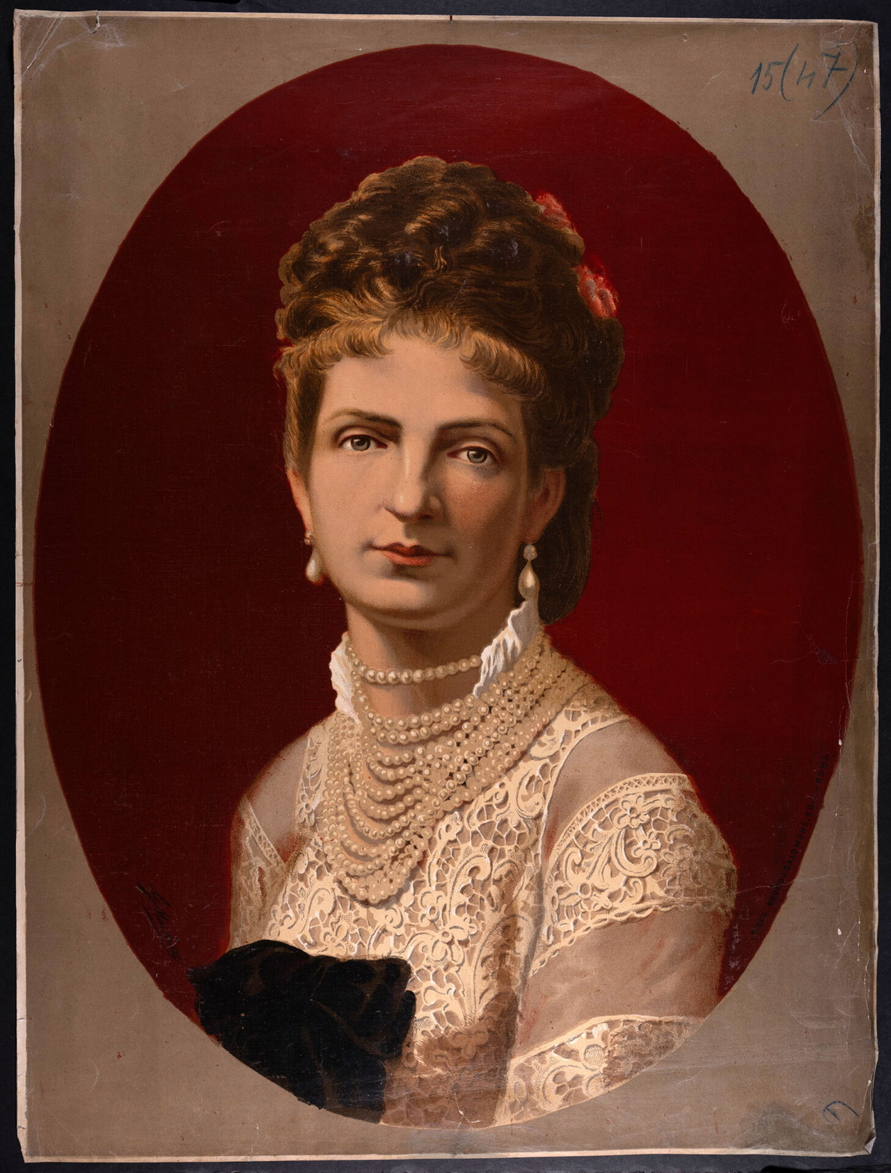 G. Machetti (attivo nella seconda metà dell’Ottocento), Margherita di Savoia Genova, 1880 circa Oleografia; Musei Reali di Torino, Biblioteca Reale, Iconografia Sabauda 15.47