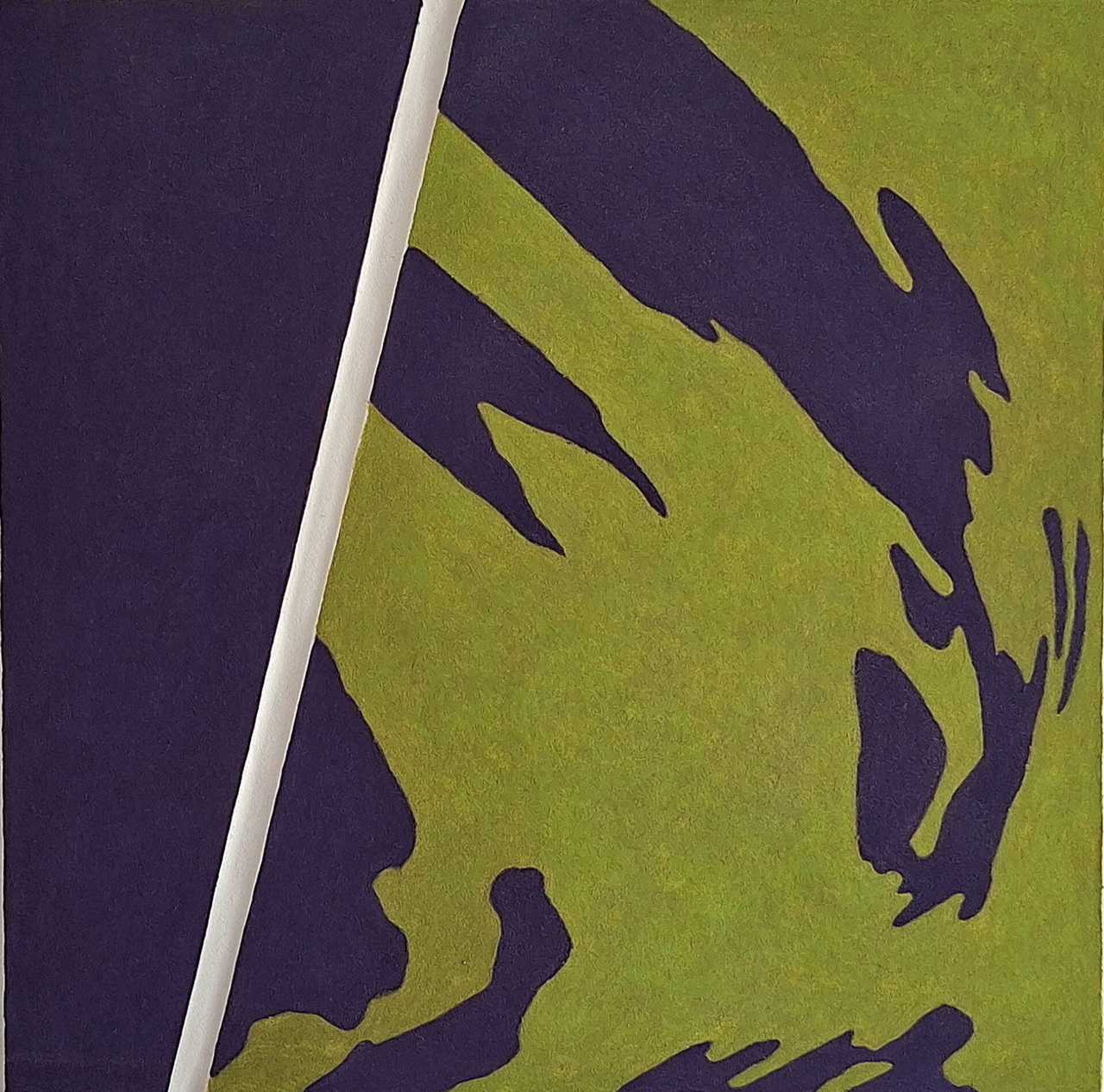 Viola su verdevermiglio 2025 pastello su carta su tavola cm 61 x 61 1920x1899