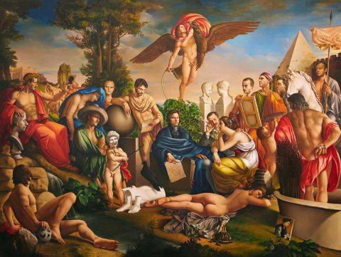 Carlo Maria Mariani, Costellazione del leone, 1981, olio su tela, 340 x 450 cm; credits © Galleria Nazionale d'Arte Moderna e Contemporanea Roma by SIAE