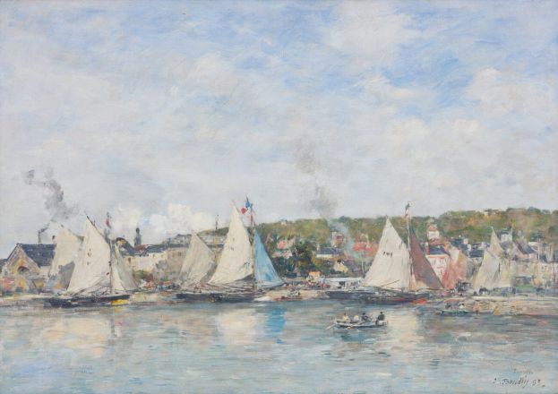 Eugène Louis Boudin, Il porto di Trouville, 1893, olio su tela, ©Johannesburg Art Gallery