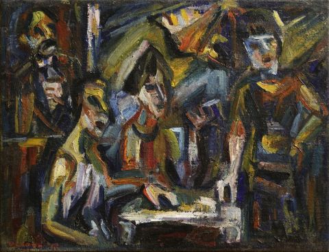 Emilio Vedova Il Caffeuccio Veneziano, 1942 Olio su tela, 43.2x55 cm Courtesy Collezione Giuseppe Iannaccone