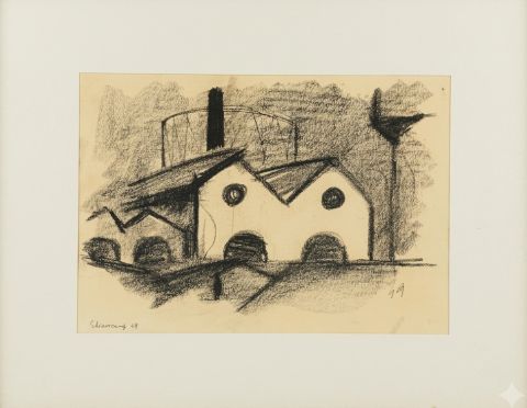 Paolo Schiavocampo, Senza titolo (Fabbriche), 1949