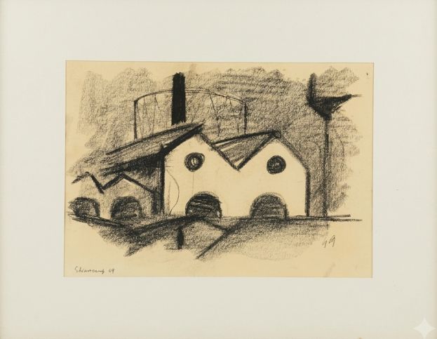 Paolo Schiavocampo, Senza titolo (Fabbriche), 1949