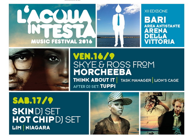 L&#039;Acqua in Testa music festival - Bari dal 16 al 18 Settembre